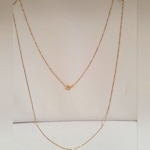 14K Solid Yellow Gold Box Chain Necklace 22"L.